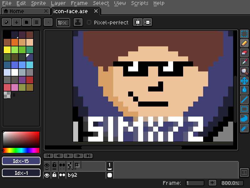 A screenshot of a libresprite window with the project of my icon loaded